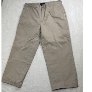 Polo Ralph Lauren Mens Khaki Chino Pants Size 36x26 Flat Front Cotton